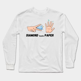 Diamond hand beats Paper hand Colored Long Sleeve T-Shirt